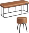 VASAGLE Bedroom Bench And Storage Ottoman Bundle
