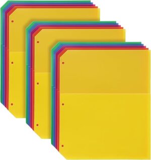 Oxford Binder Dividers With Double Pocket, Durable Plastic