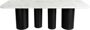 Statements by J Black And White Marble Dining Table