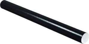 Aviditi Black Mailing Tubes With Caps, 3" x 36", Pack Of 24
