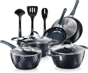 NutriChef Blue Diamond Nonstick Ceramic Cookware Set