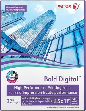 Xerox Bold Digital Printing Paper, Letter Size, 100 Brightness, White