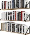 Wallniture Bora 36 Inch Burned Wood Floating Shelves