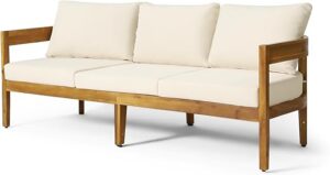 Christopher Knight Home Brooklyn Sofas, Teak + Beige
