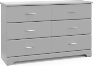 STORKCRAFT Brookside 6 Drawer Double Dresser (Pebble Gray)