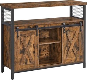 VASAGLE Buffet Cabinet With Sliding Barn Doors ULSC092B01