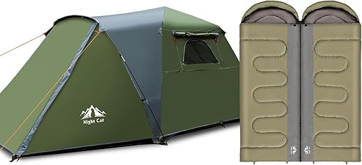 Night Cat Cabin Tent With Double Sleeping Bag