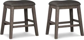 Signature Design by Ashley Caitbrook Rustic Counter Height Barstool, Gray
