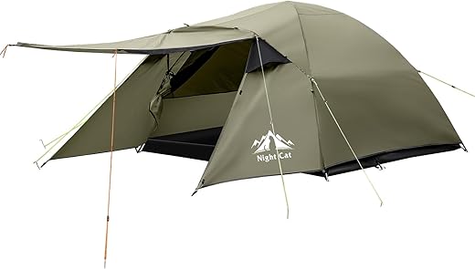 Night Cat Camping Tent 2-3 Persons Double Layers Waterproof