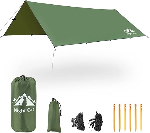 Night Cat Camping Tent Tarp Waterproof Sunshade Shelter