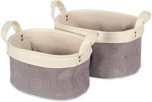 DII Canvas Laundry Basket, Gray Colorblock Set