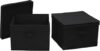 Household Essentials Canvas Storage Box With Lid, Black