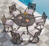 PHI VILLA Cast Aluminum Patio Dining Set, 7 Piece