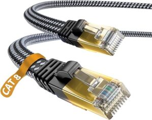 DanYee Cat 8 Nylon Braided Ethernet Cable 10ft