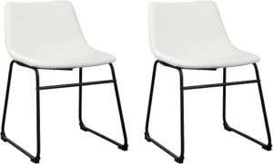 Signature Design by Ashley Centiar Urban Industrial Faux Leather Chair, White