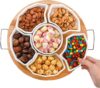 ZENFUN Ceramic Divided Dishes With Bamboo Tray