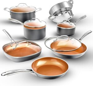 GOTHAM STEEL Ceramic Non-Stick Cookware Set, 12 Pc