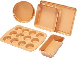 Amazon Basics Ceramic Nonstick Bakeware Set, 5-Piece