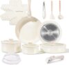 Chef Power Ceramic Nonstick Cookware Set, Removable Handle