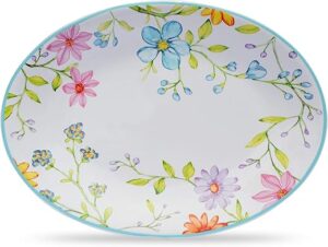 Euro Ceramica Charlotte Collection Stoneware Oval Platter