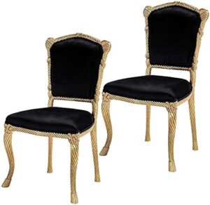 Design Toscano Chateau de Compiegne Carved Chairs, Gold