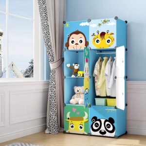 MAGINELS Children Wardrobe Portable Closet Organizer (Blue)