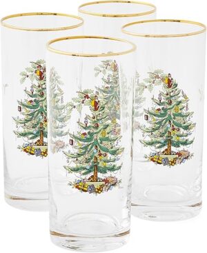 Spode Christmas Tree 15oz Highball Glasses Set