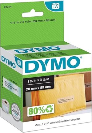DYMO Clear Address Labels, DYM30254, 130/Roll