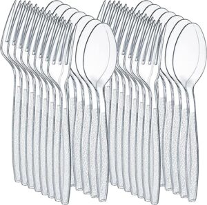 JoyServe Clear Plastic Cutlery Set - 360 Pcs