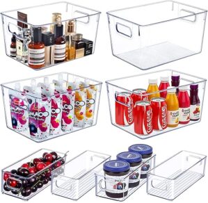 SKTEET Clear Plastic Storage Bins Set