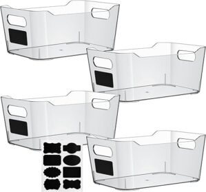 ShelfShaper Clear Plastic Storage Bins With Labels