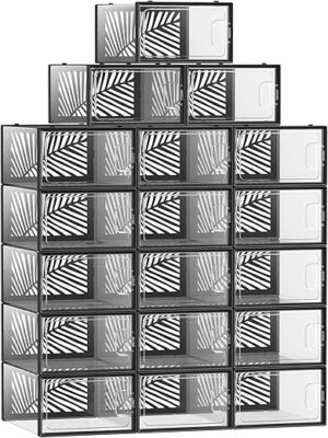 SONGMICS Clear Shoe Boxes, Set Of 18, ULSP106B18