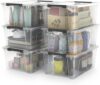 WYT Clear Storage Latch Bins, 6-Pack
