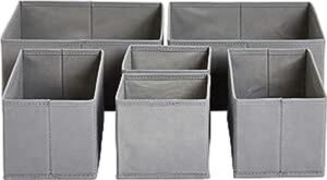 Amazon Basics Cloth Drawer Organizer Boxes, Set of 6