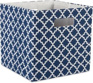 DII Collapsible Fabric Storage Container, Lattice Blue