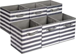Amazon Basics Collapsible Fabric Storage Cube Organizer, Pack Of 6