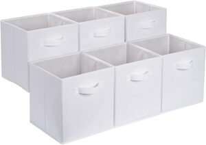 Amazon Basics Collapsible Fabric Storage Cube Organizer, White