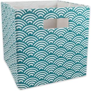 DII Collapsible Hard Sided Bin, Teal Waves