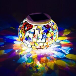 WSgift Color Changing Solar Mosaic Garden Lights