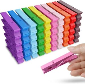 HONGYUTAI Colored Wooden Clothespins, 50PCS, 2.9inch