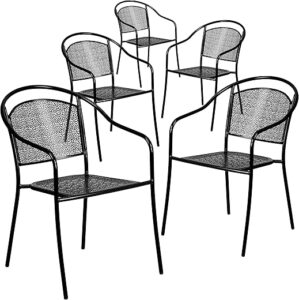 Flash Furniture Commercial Grade Black Steel Patio Chair