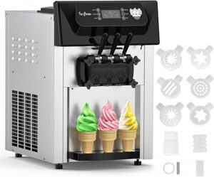 PioneerWorks Commercial Soft Ice Cream Machine, 3 Flavors
