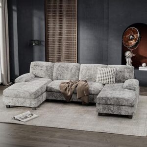 Furniwell Convertible Sectional Sofa With Double Chaise