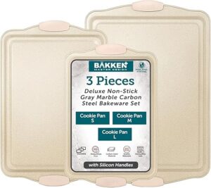 BAKKENMASTER Cookie Sheets Nonstick Set – 3-Piece