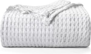 Utopia Bedding Cotton Waffle Blanket 300 GSM (White)