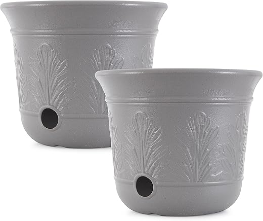 Suncast CPLHPL100 Decorative Resin Hose Planter, Gray