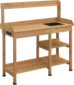 Convenience Concepts Deluxe Potting Bench, Light Oak