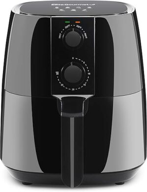Elite Gourmet Digital Hot Air Fryer, 1350Watts, 4 Quart