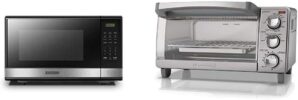 BLACK+DECKER Digital Microwave & 4-Slice Toaster Oven Bundle