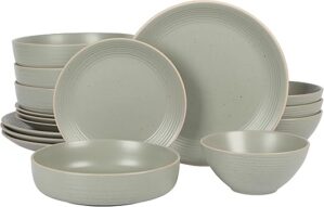 Gibson Home Dinah Stoneware Embossed Dinnerware Set - Sage Green